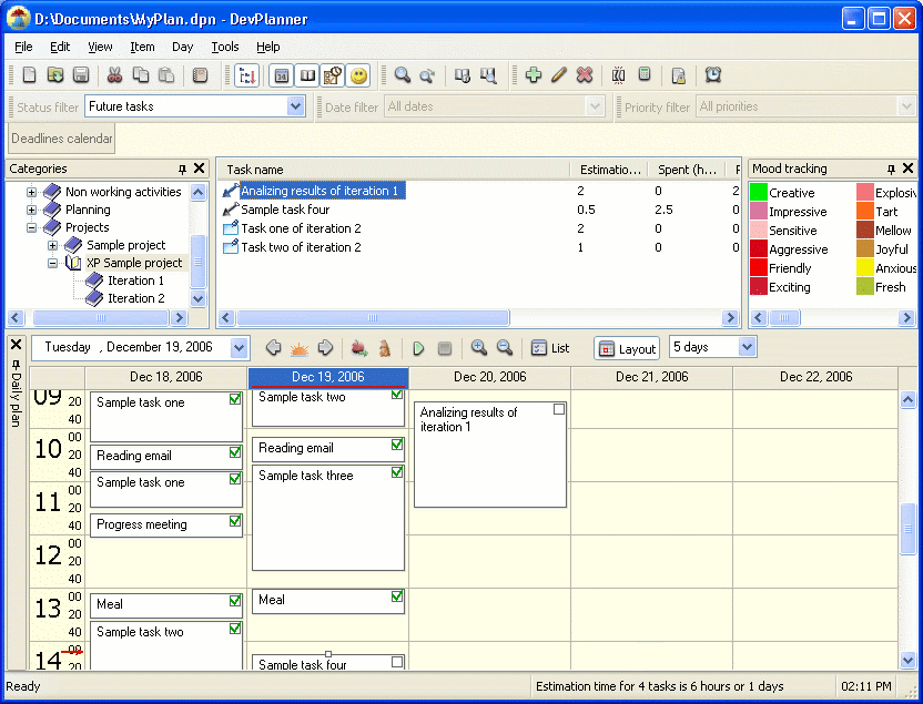 DevPlanner screenshot